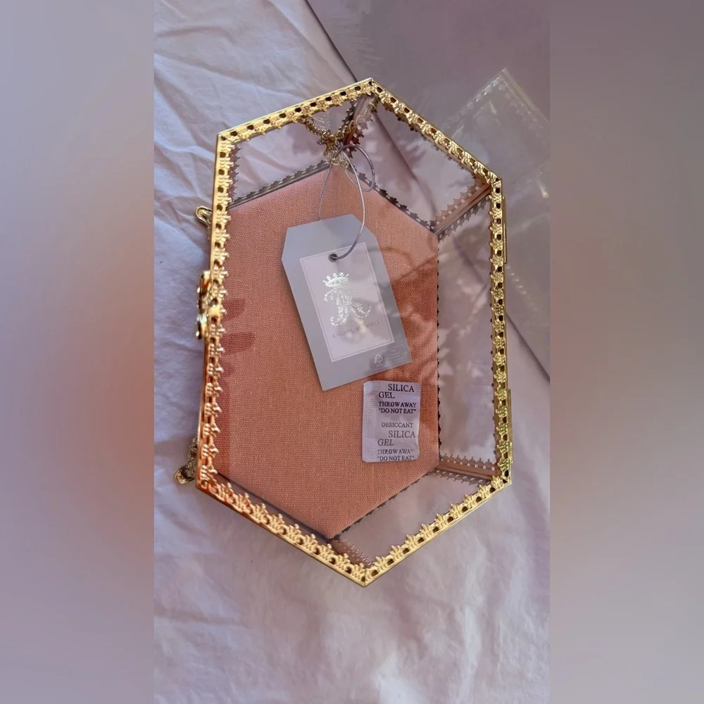 Elegant Gold Glass Jewelry Box antique style